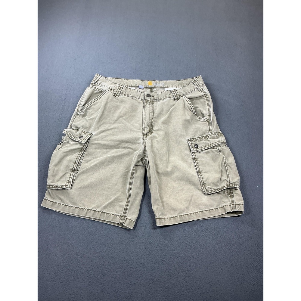 Carhartt Shorts Mens 38 Green Relaxed Fit Cargo Canvas Work‎ Utility Cotton